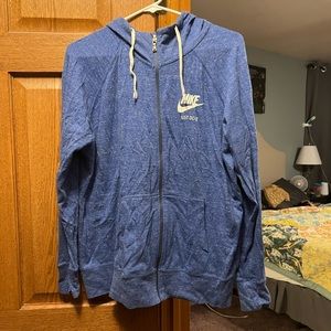 Blue Nike Zip Up Sweatshirt
